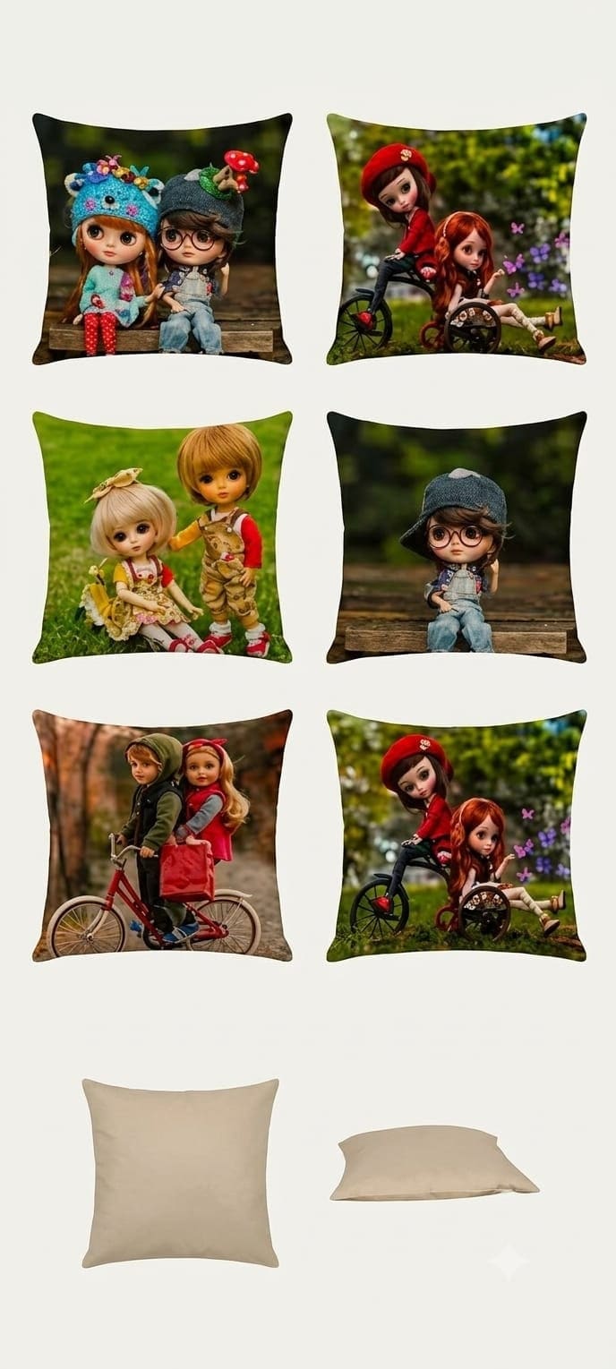 Green cushion covers with colourful animal prints